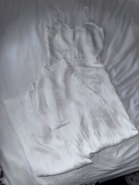 H&M Elegant White Satin Slip jumpsuit